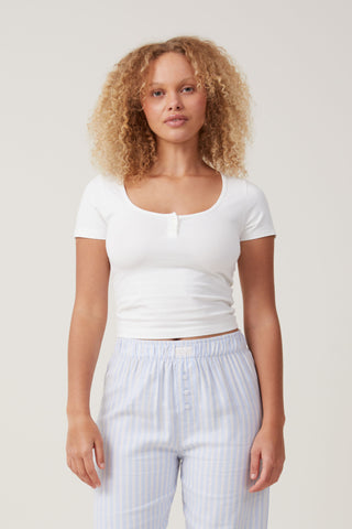 Peached Jersey Henley T - Shirt