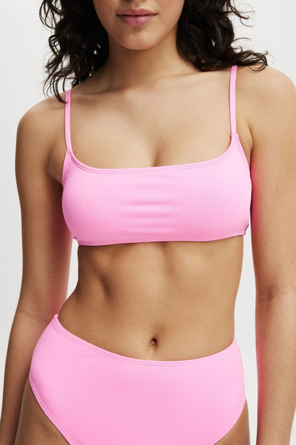 Straight Neck Crop Bikini Top