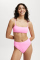 Straight Neck Crop Bikini Top
