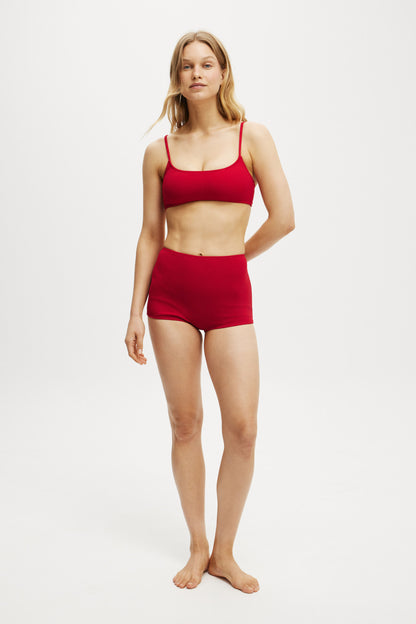 Straight Neck Crop Bikini Top