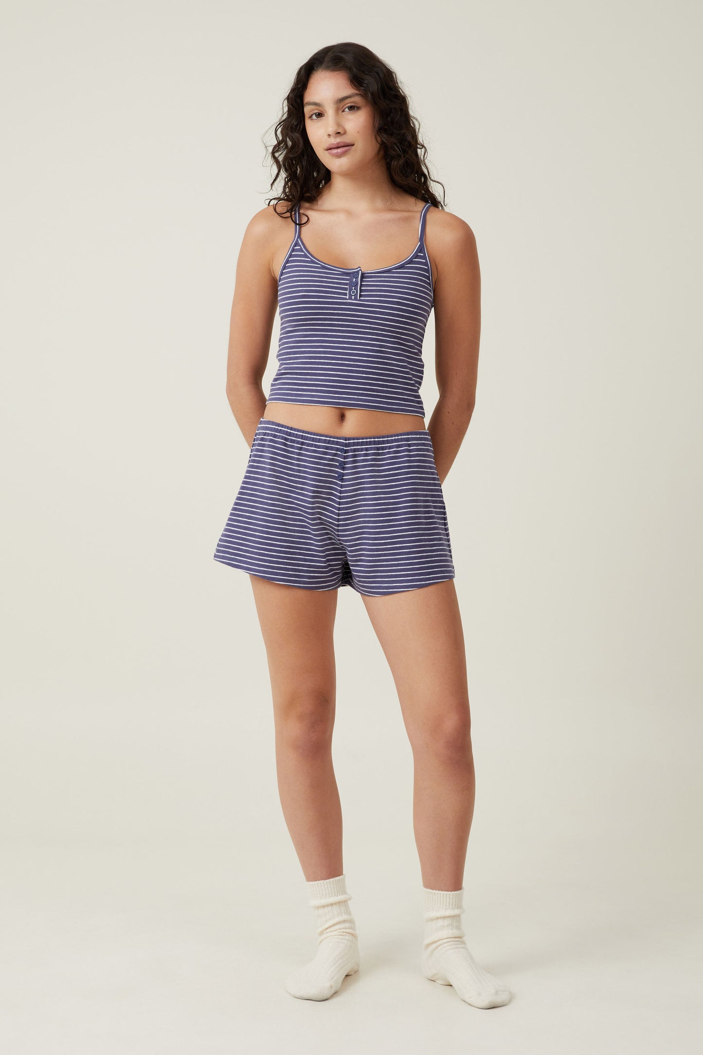 Peached Jersey Henley Cami