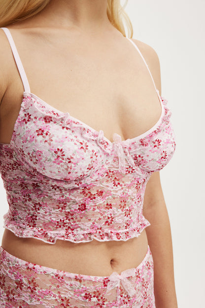 Stretch Lace Longline Bralette