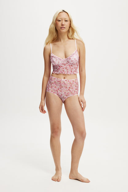 Stretch Lace Longline Bralette