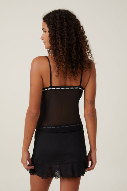 Mesh Frill Hem Skirt