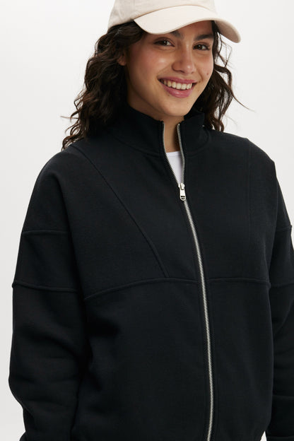 Plush Rib Zip Through Longsleeve