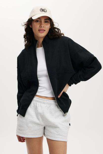 Plush Rib Zip Through Longsleeve