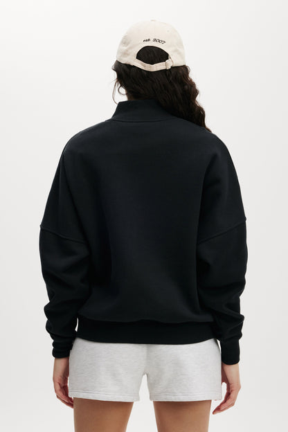Plush Rib Zip Through Longsleeve