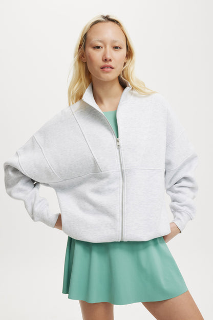Plush Rib Zip Through Longsleeve