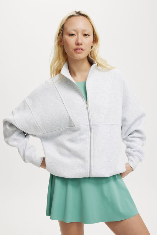 Plush Rib Zip Through Longsleeve
