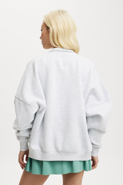Plush Rib Zip Through Longsleeve
