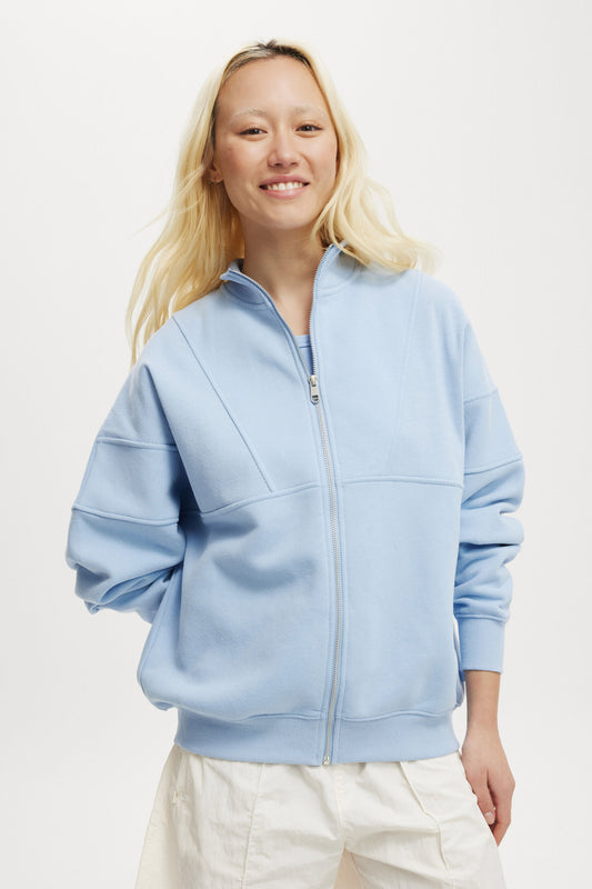 Plush Rib Zip Through Longsleeve