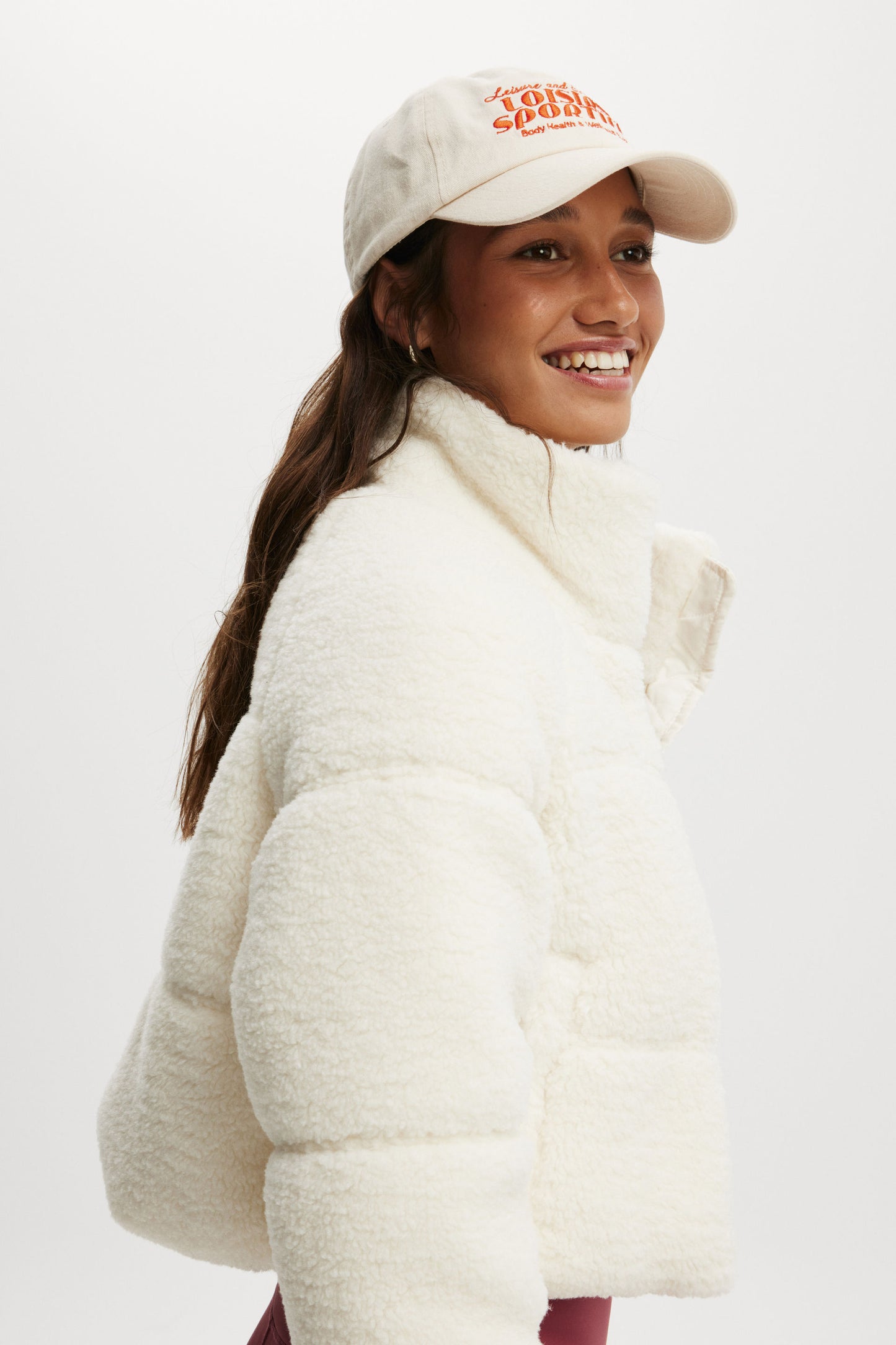 The Mother Puffer Cropped Sherpa Jacket