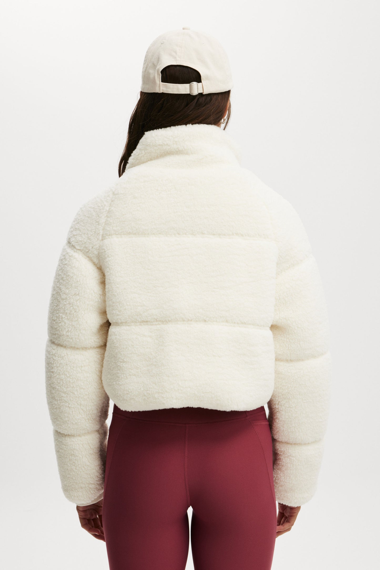 The Mother Puffer Cropped Sherpa Jacket