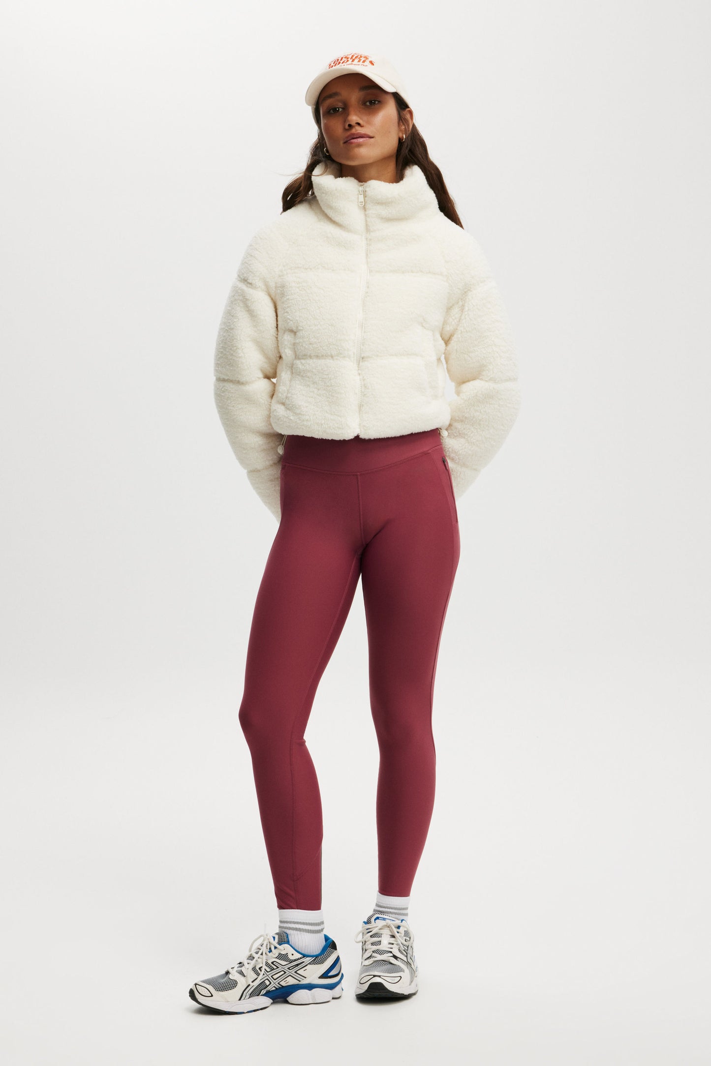 The Mother Puffer Cropped Sherpa Jacket