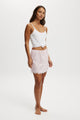 Mini Slip Skirt With Lace
