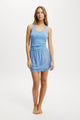 Mini Slip Skirt With Lace
