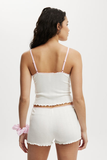 Pointelle Picot Sleep Top