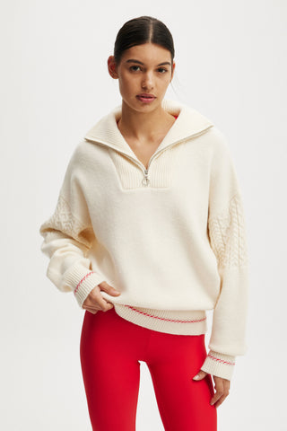 Active Knitted Graphic Half Zip Longlseeve