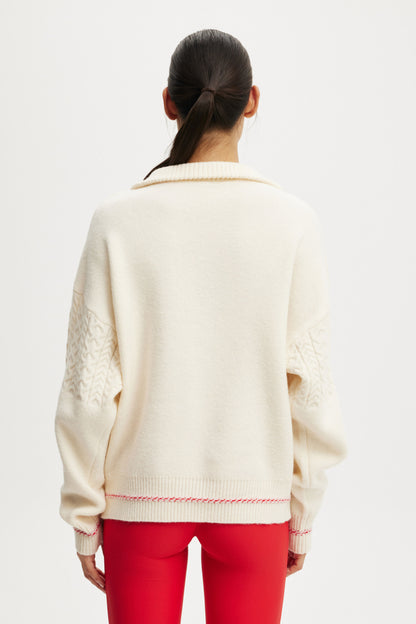 Active Knitted Graphic Half Zip Longlseeve