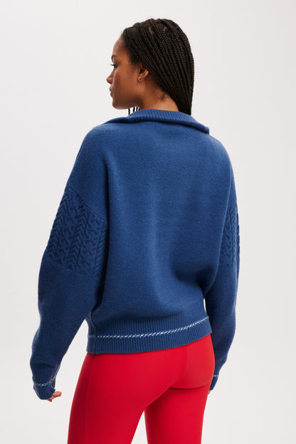 Active Knitted Graphic Half Zip Longlseeve