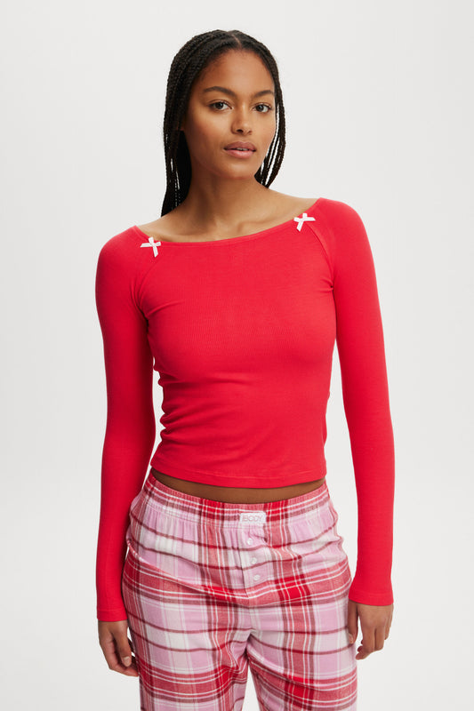 Sleep Recovery Boat Neck Sleep Top