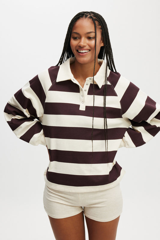 Oversized Collared Lounge Fleece Sweater