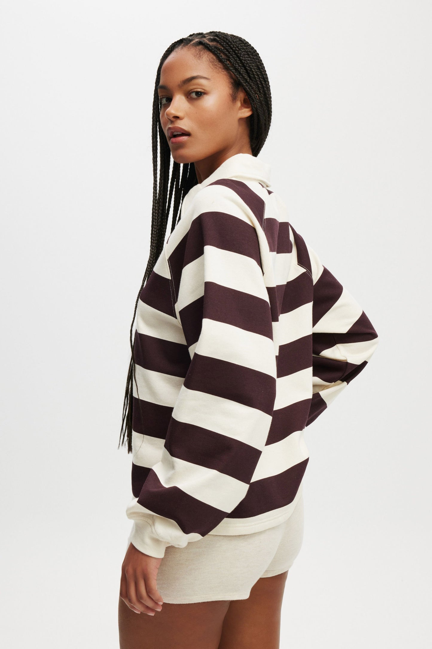 Oversized Collared Lounge Fleece Sweater