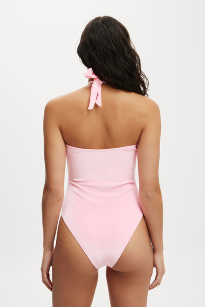 Bow Front Strapless One Piece Cheeky