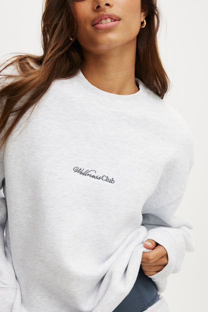 Plush Graphic Crew Sweatshirt