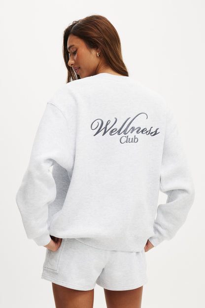Plush Graphic Crew Sweatshirt