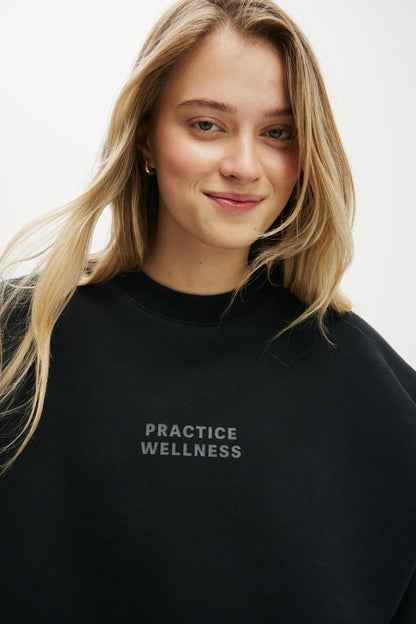 Plush Graphic Crew Sweatshirt