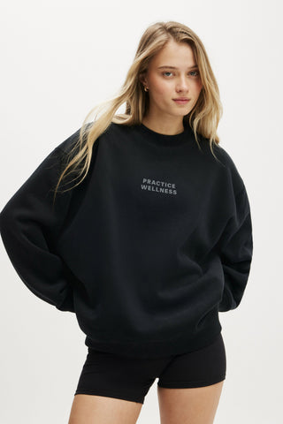 Plush Graphic Crew Sweatshirt