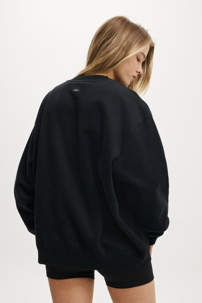 Plush Graphic Crew Sweatshirt