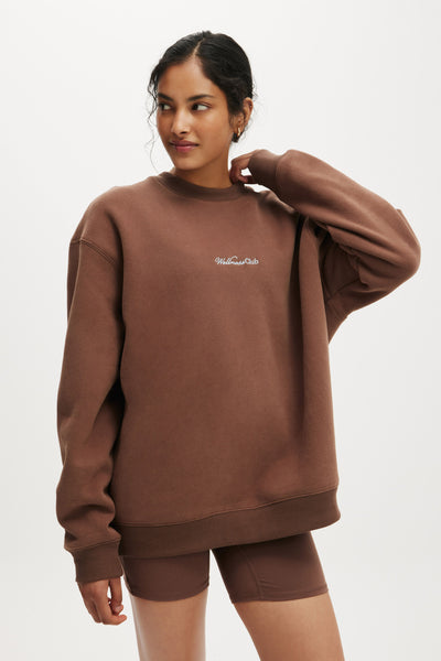 Plush Graphic Crew Sweatshirt