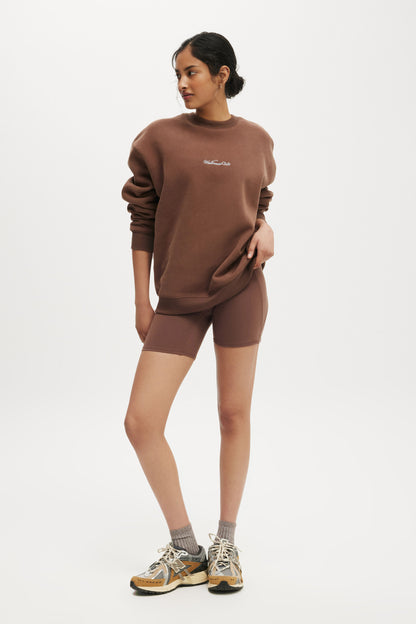 Plush Graphic Crew Sweatshirt