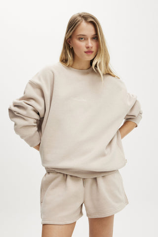 Plush Graphic Crew Sweatshirt