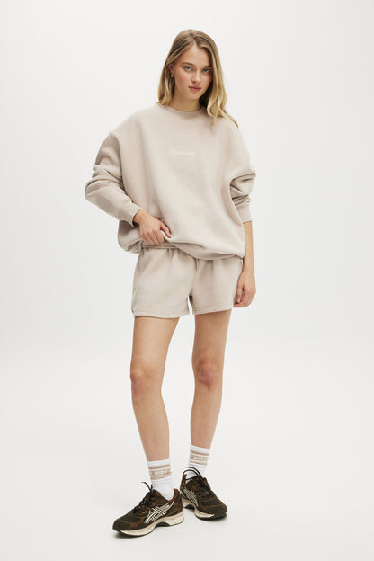 Plush Graphic Crew Sweatshirt