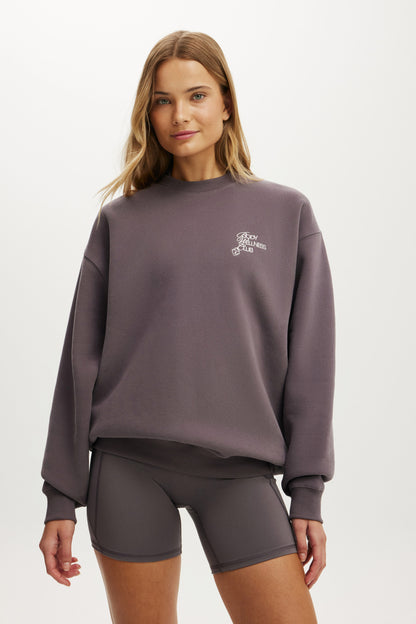 Plush Graphic Crew Sweatshirt