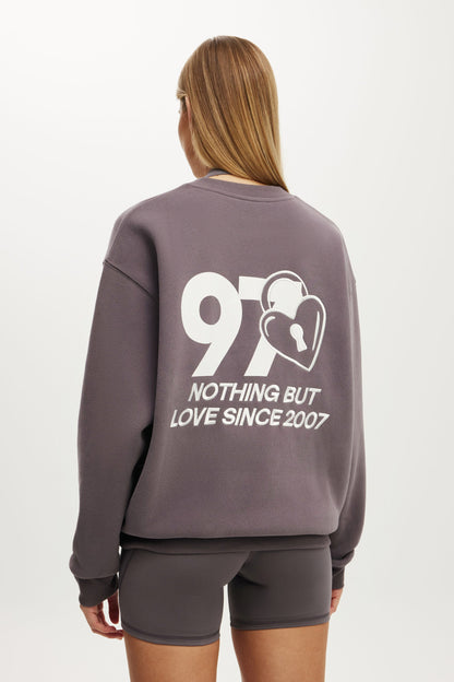 Plush Graphic Crew Sweatshirt