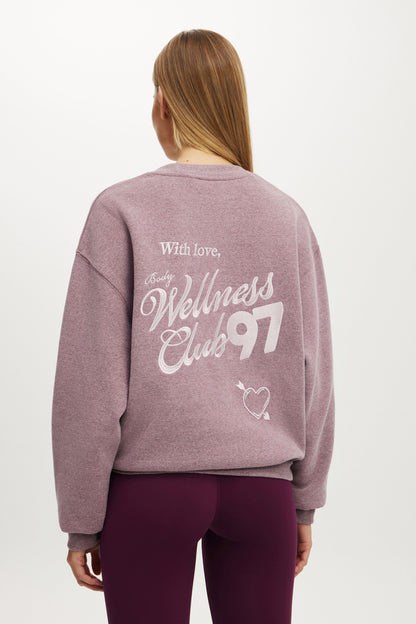 Plush Graphic Crew Sweatshirt