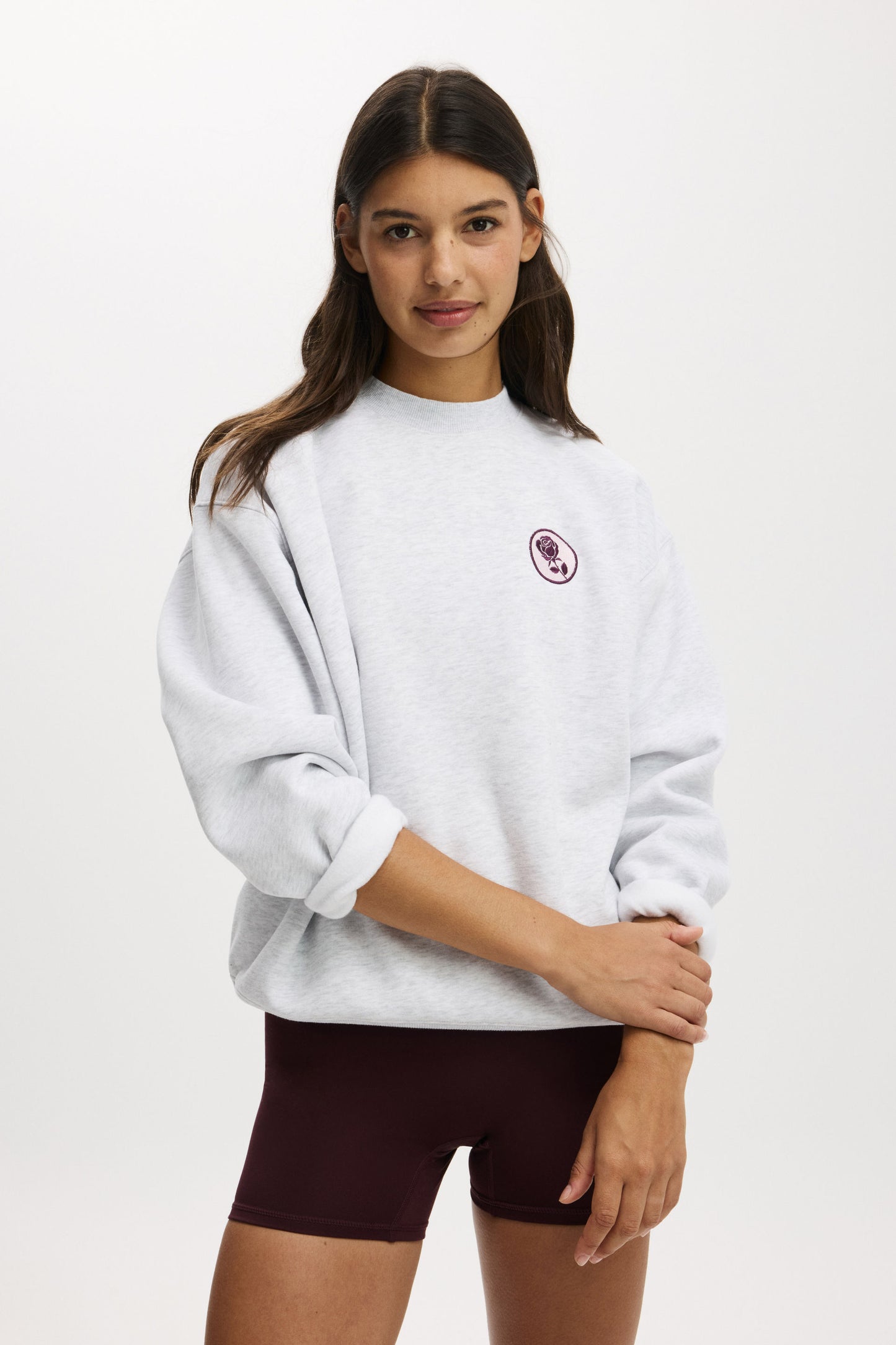 Plush Graphic Crew Sweatshirt