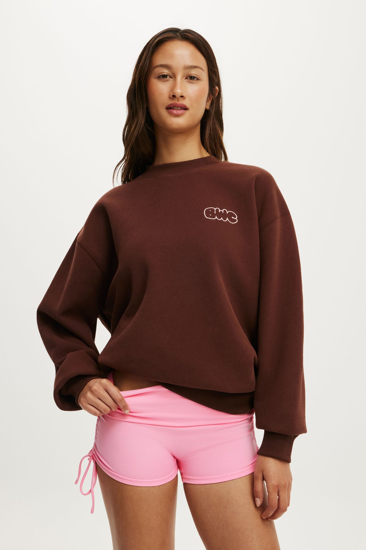 Plush Graphic Crew Sweatshirt