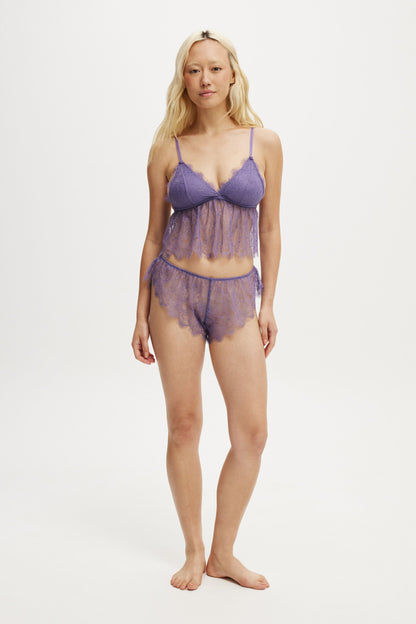 Eyelash Lace Longline Bralette