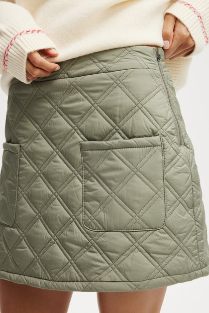 Rhythm Quilted Puffer Mini Skirt