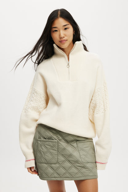 Rhythm Quilted Puffer Mini Skirt