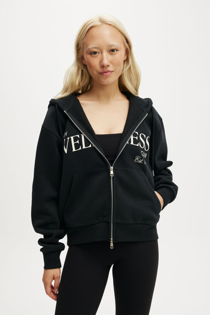 Plush Graphic Zip Through
