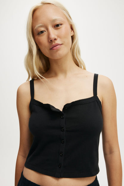 Peached Jersey Button Up Cami