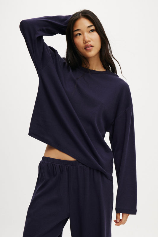 Pointelle Long Sleeve Top