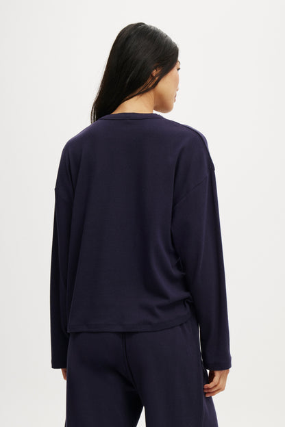 Pointelle Long Sleeve Top