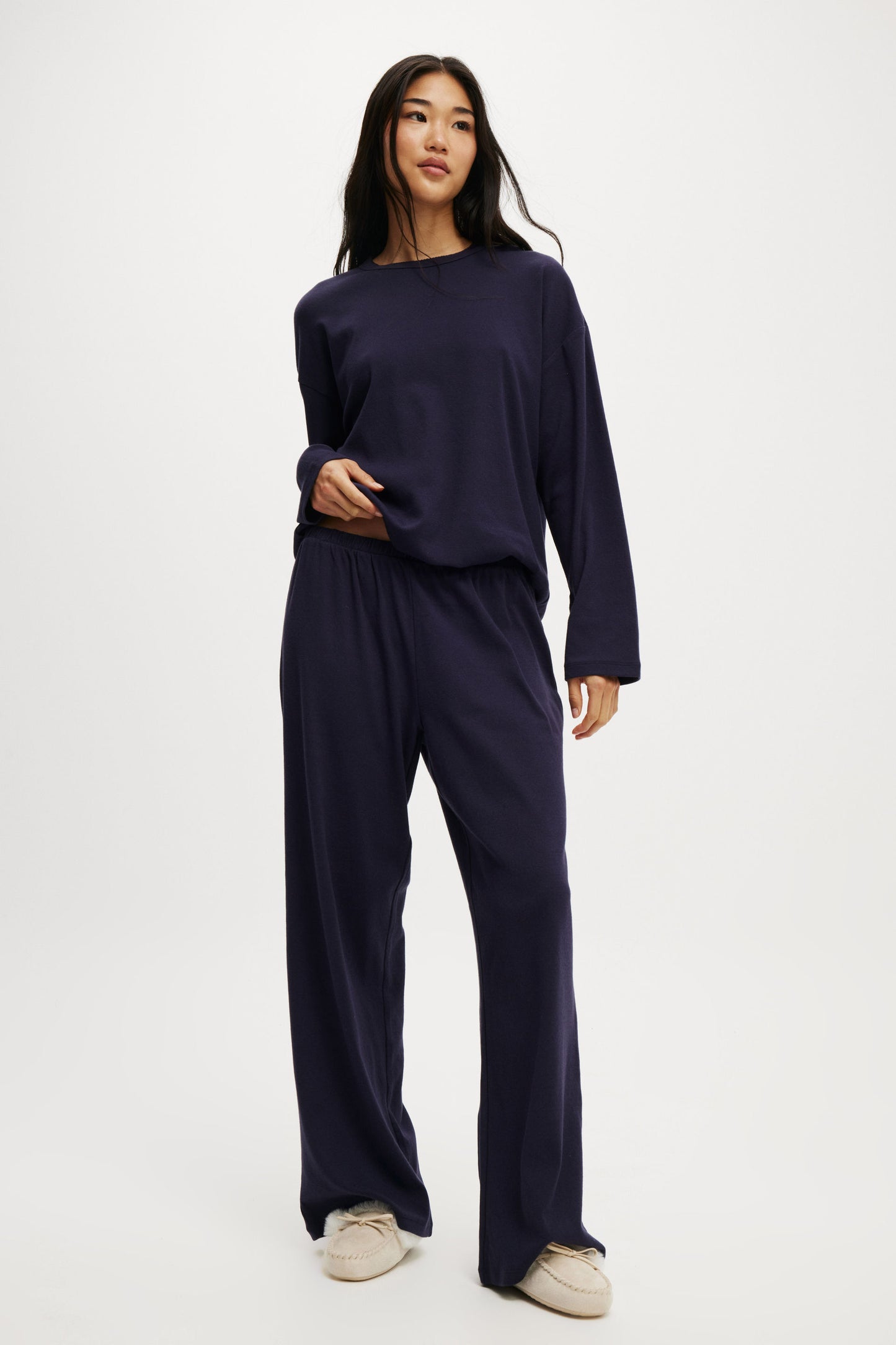 Pointelle Long Sleeve Top